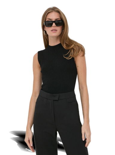 Mock-Neck Top With Ribbed Structure