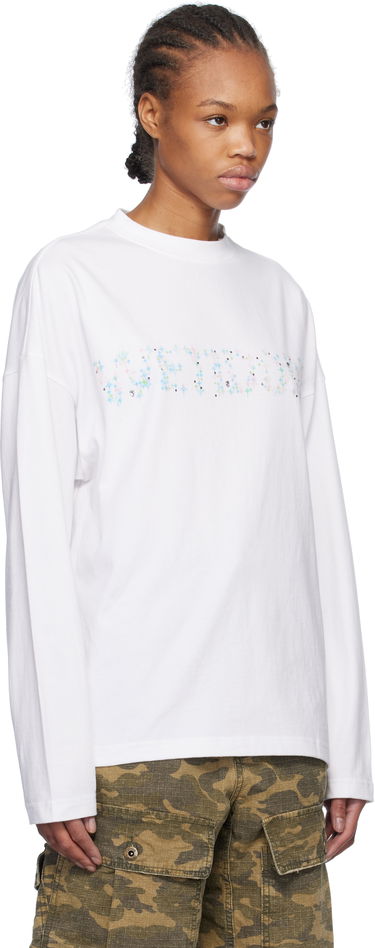 Тениска We11done We11done Sparkle Logo Long Sleeve T-Shirt Бяло | WD-TT0-25-742-U-WH, 1