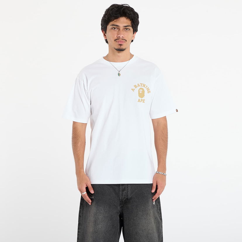 Тениска BAPE 1St Camo College Ats T-Shirt Бяло | 001TEL801014MWHD