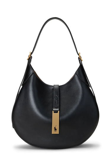 Дамска чанта Polo by Ralph Lauren Leather Hobo Bag Черно | 428944017, 0