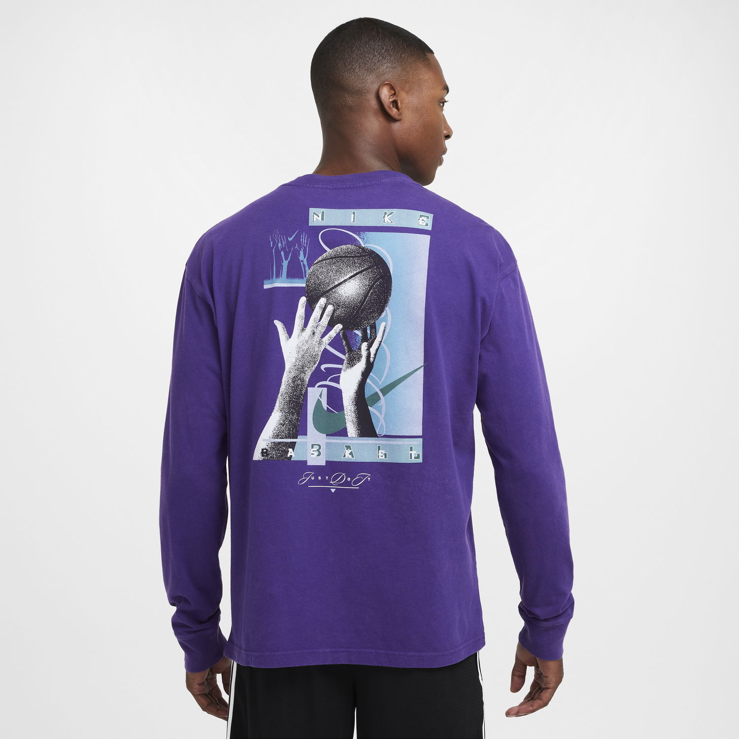 Тениска Nike Max90 Basketball Long Sleeve T-Shirt Лилаво | HF6195-504, 1