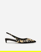 Dolce & Gabbana Satin Embroidered Slingbacks