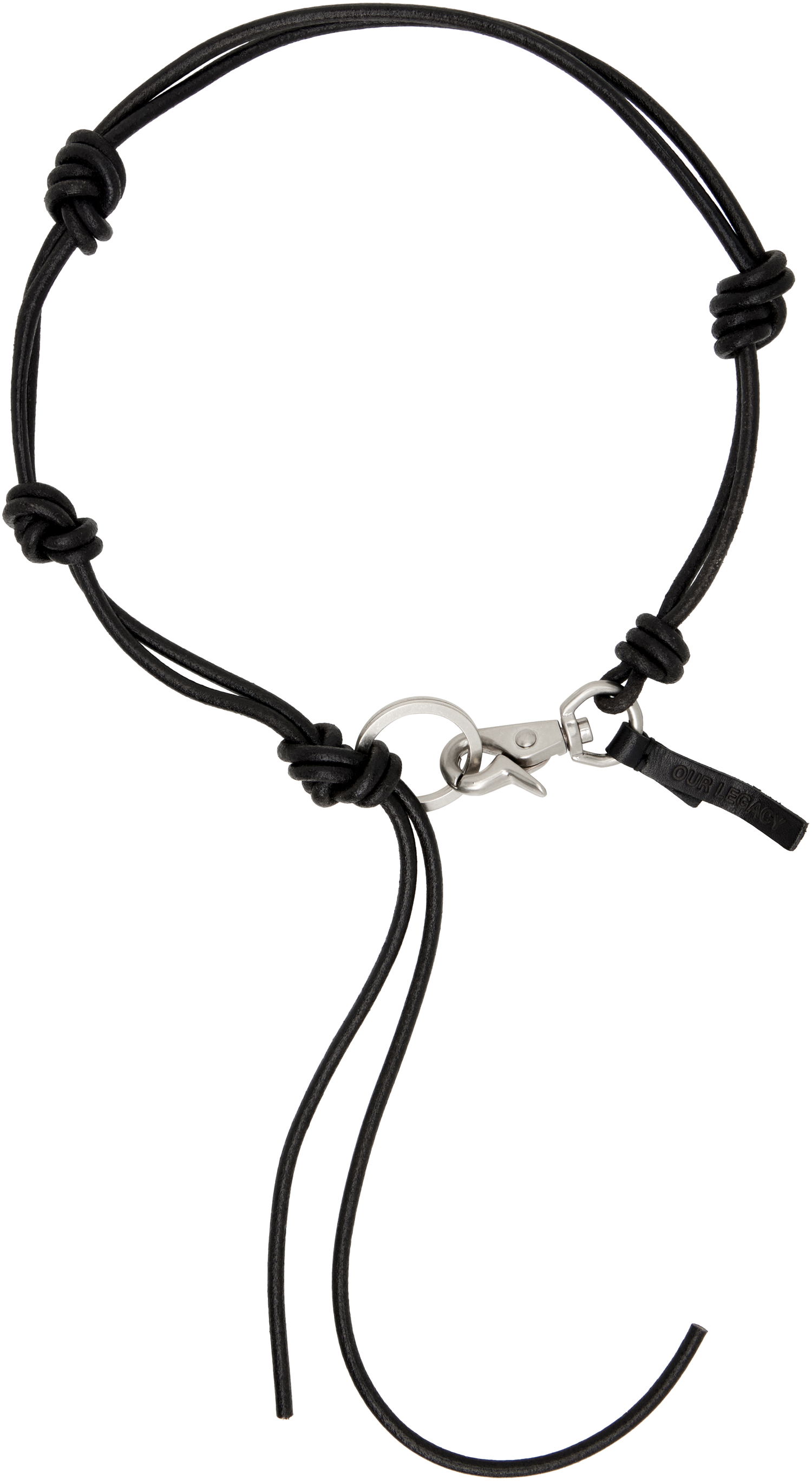 Колие OUR LEGACY OUR LEGACY Ladon Knotted Cord Necklace with Carabiner Clasp Черно | A4258UB, 0