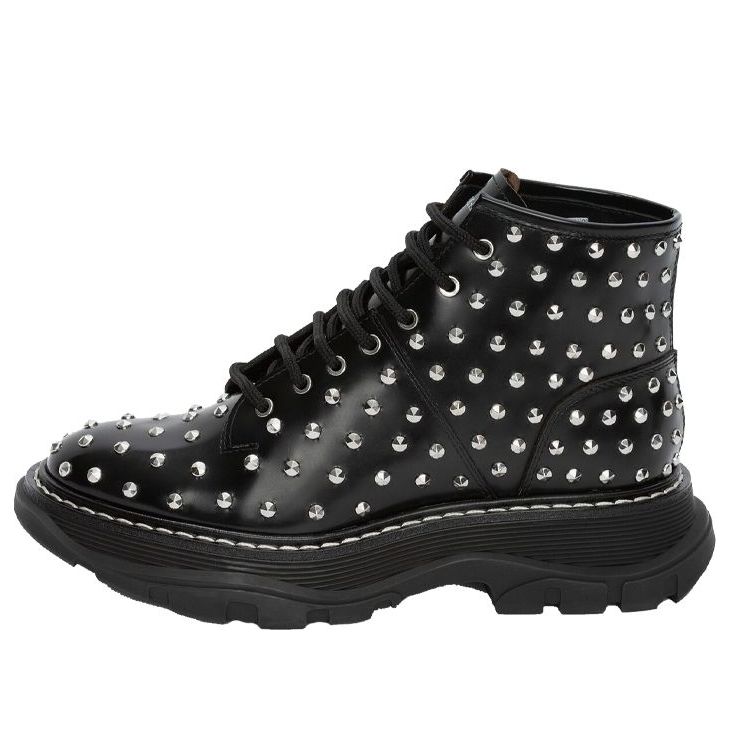 Кецове и обувки Alexander McQueen Alexander McQueen Studded Ankle Boots Черно | 595470WHQSG1090