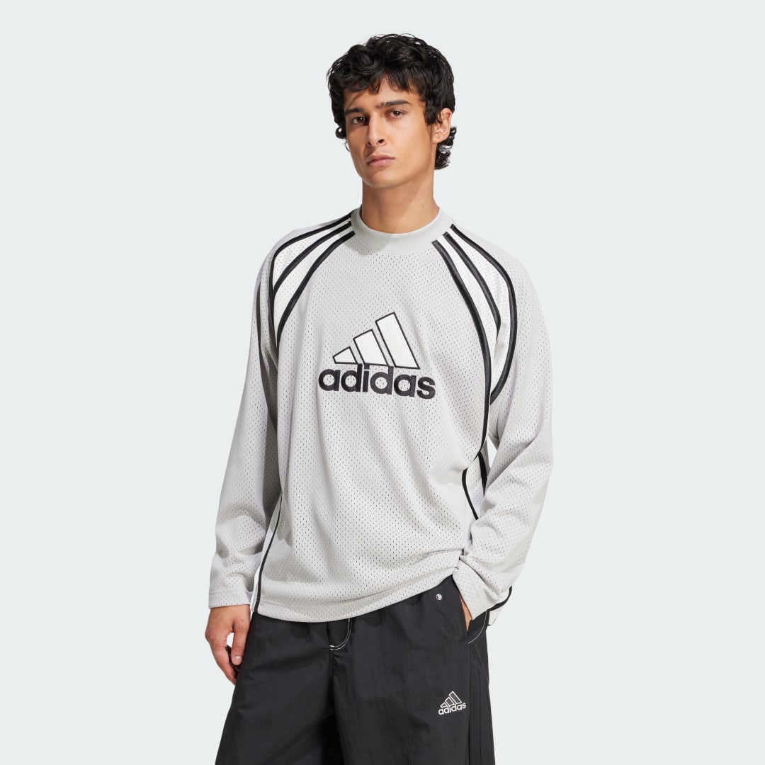 Пуловер adidas Performance Mesh Long Sleeve Warm Up Top Сиво | JD5375, 0