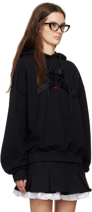 Суитчър SHUSHU/TONG SHUSHU/TONG 3D Bow Loose Fit Hoodie Черно | FSDDTO16 XGM360, 1