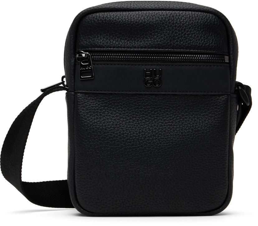 Чанта през рамо BOSS Hugo Logo Hardware Faux-Leather Messenger Bag Черно | 50547439