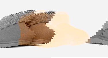 Кецове и обувки UGG Classic Ultra Mini Maxi Curly Suede Boot with Braided Trim Кафяво | 1157730K-CHE, 1