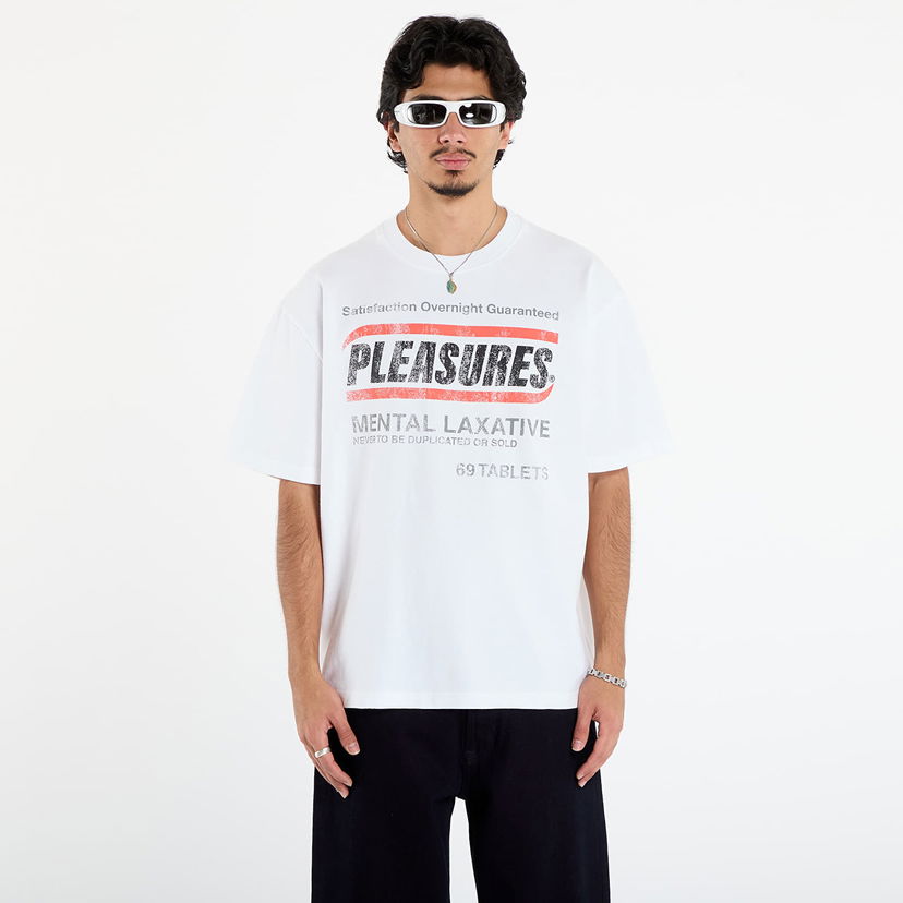 Тениска Pleasures PLEASURES Relief Heavyweight Vintage T-Shirt Бяло | P25F041-WHITE