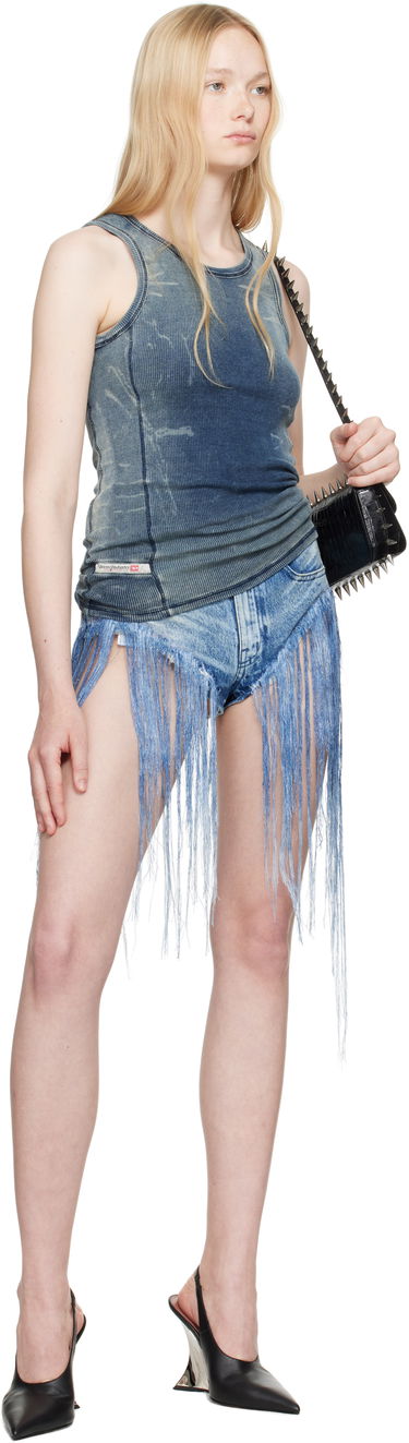 Къси панталони Diesel Diesel De-Jizz-Fsg Fringe Denim Shorts Синьо | A18145 0CMBM, 3