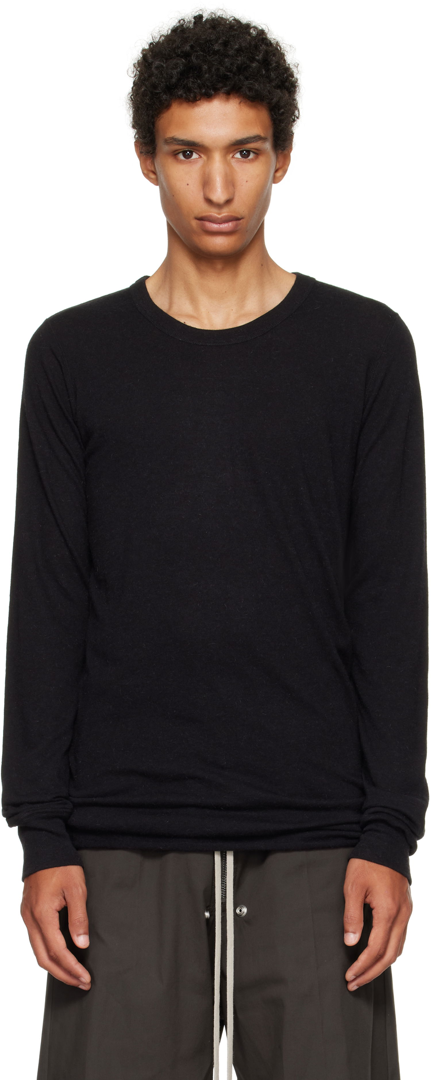 Тениска Rick Owens Concordians Basic Long Sleeve T-shirt Черно | RU02E1252 JR, 0