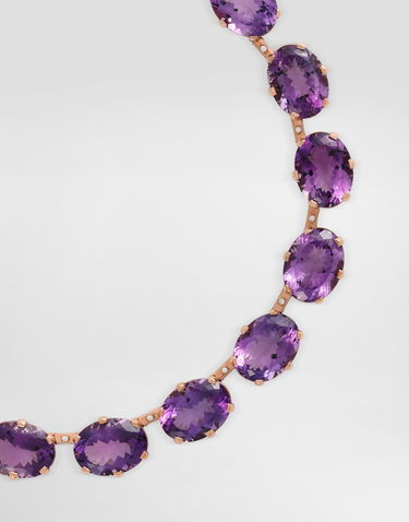 Колие Dolce & Gabbana Anna Necklace In 18-carat Red Gold With Amethysts And Diamonds Лилаво | WNSB1GWAME18M307, 1