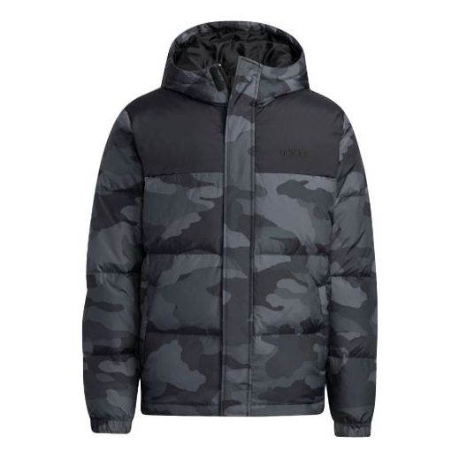 Пухо яке adidas Originals Neo Camouflage Hooded Puffer Jacket Многоцветен | H45239
