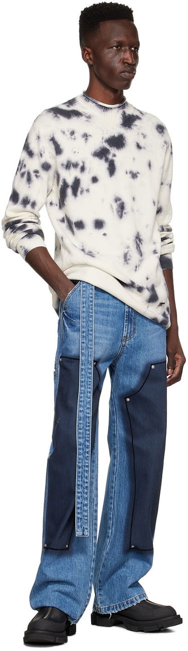 Пуловер We11done Tie-Dye Wool Sweater Бяло | WD-KT1-22-604-U-BK, 3