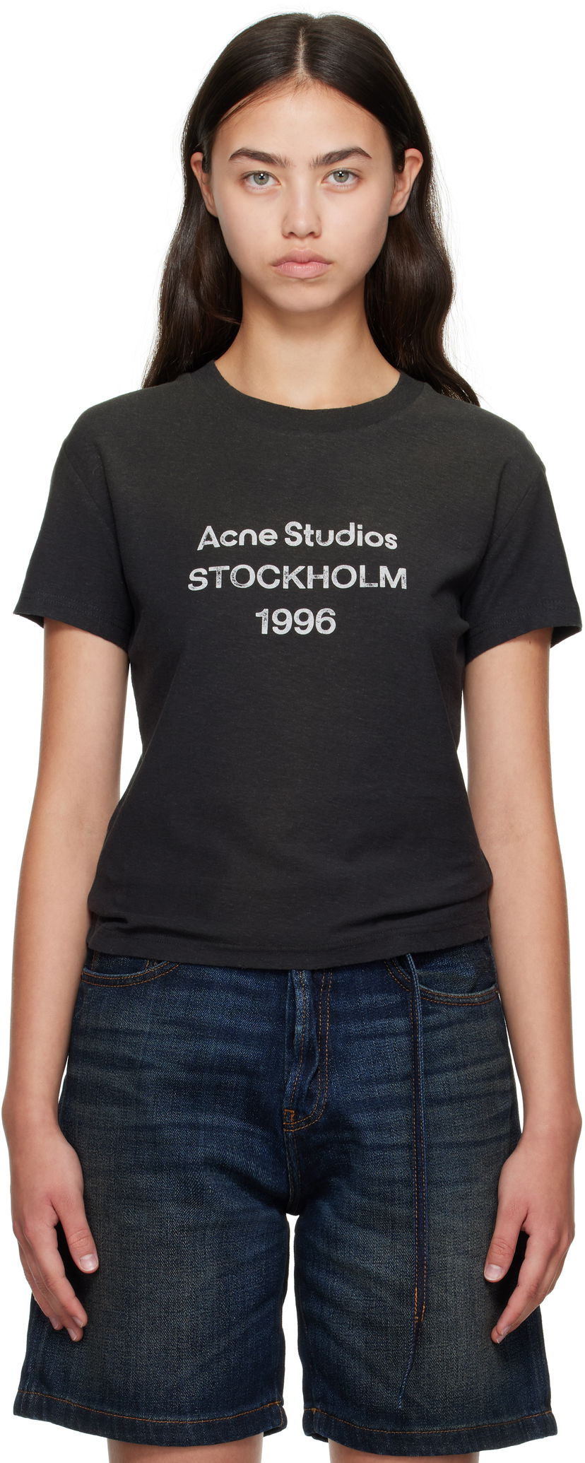 Тениска Acne Studios Acne Studios Logo T-Shirt Черно | CL0395-