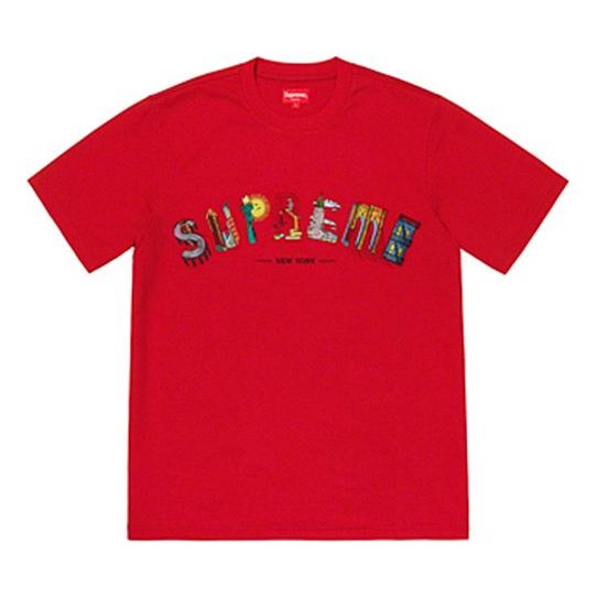 Тениска Supreme City Arc Embroidered Short Sleeve T-Shirt Червено | SUP-SS19-475