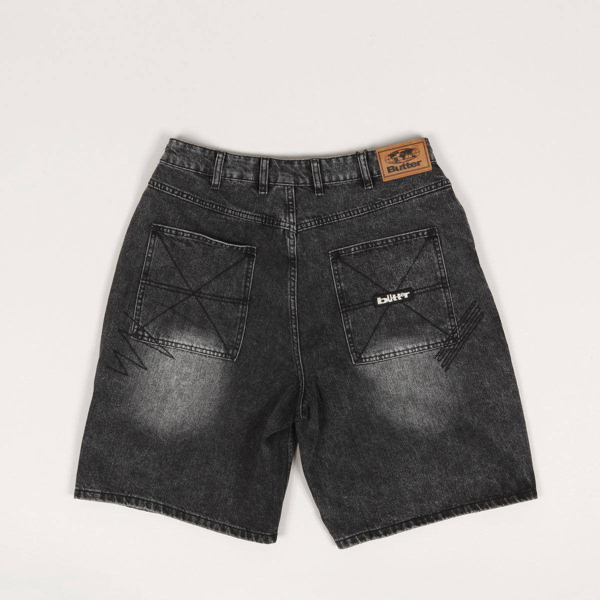 Къси панталони Butter Goods Butter Goods Stitch Denim Shorts Черно | butter-goods-stitch-denim-shorts-distressed-grey, 0