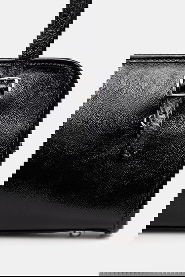 Дамска чанта Coach Leather Swing Zip Bag Черно | CAO34, 2