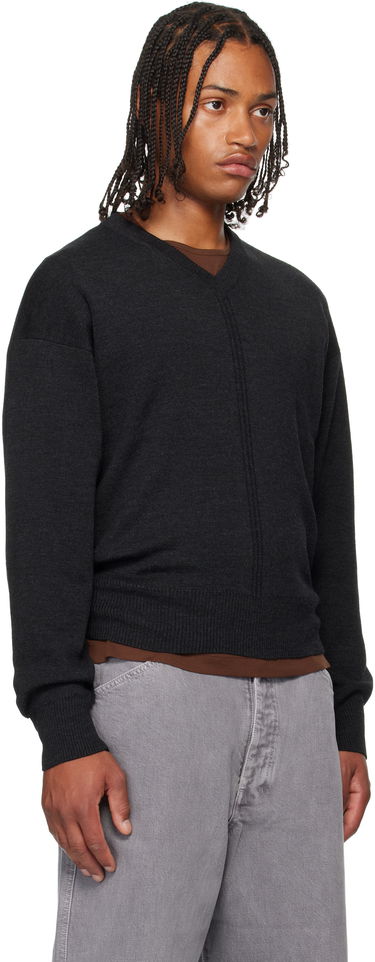 Пуловер LEMAIRE LEMAIRE V-Neck Sweater Черно | TO1430 LK087, 1