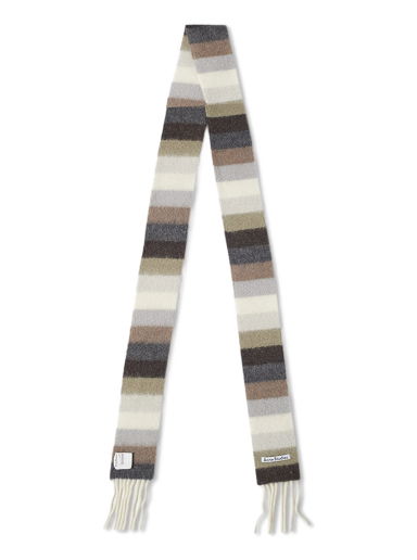 Vesuvio Stripe Scarf Olive Green/Grey