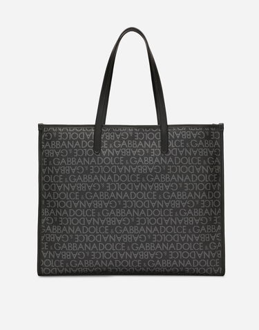 Голяма пазарска чанта Dolce & Gabbana Large Coated Jacquard Shopper Черно | BM2274AJ7058B969, 3