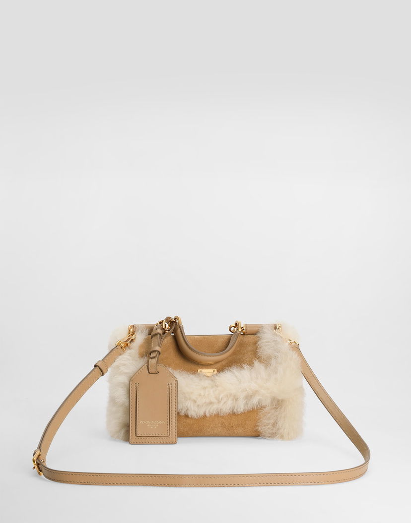 Дамска чанта Dolce & Gabbana My Sicily Shearling Handbag Бежово | BB7864BQ5398L798