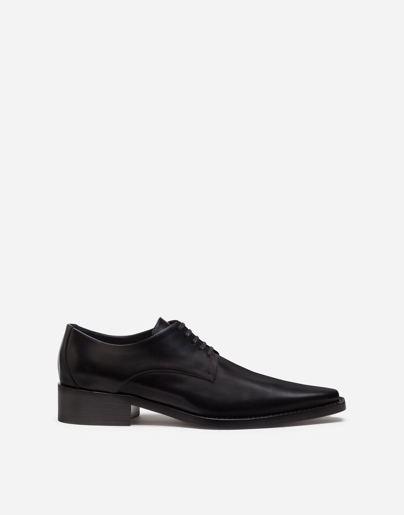 Кецове и обувки Dolce & Gabbana Calfskin Derby Shoes Черно | CN0052AC80180999