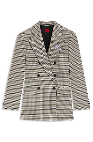 Яке BOSS Relaxed-fit double-breasted blazer with micro houndstooth Многоцветен | 50554439, 0