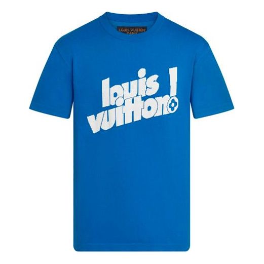 Тениска Louis Vuitton FW21 Logo Print T-Shirt Синьо | 1A971C, 0