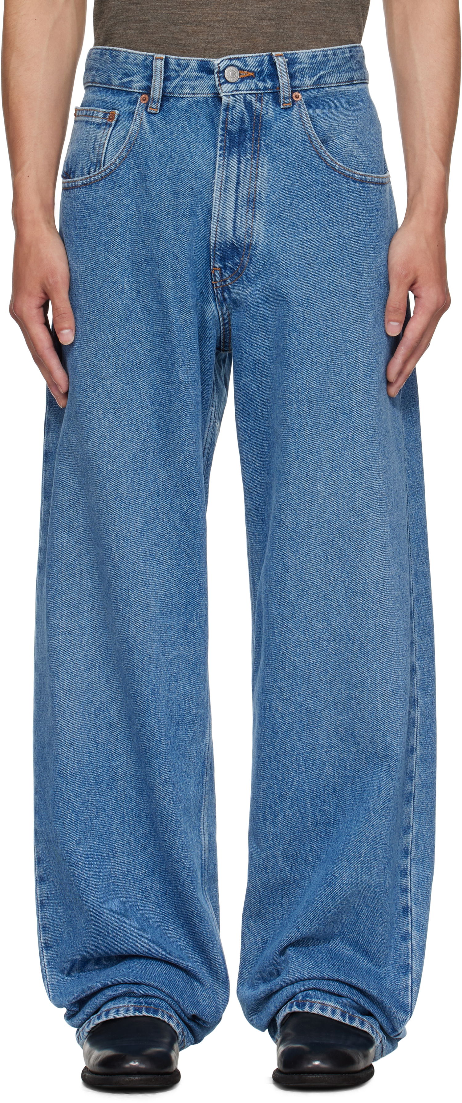 Дънки Maison Margiela MM6 Maison Margiela Wide-Leg Jeans Синьо | SH0LA0023 M30018, 0