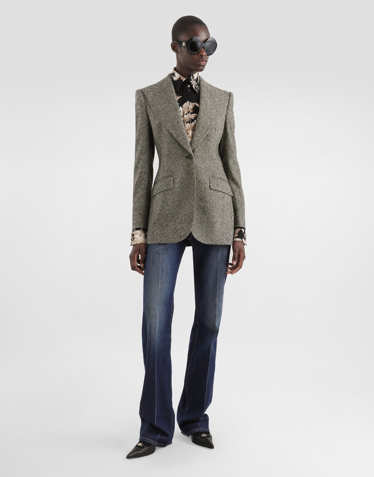 Яке Dolce & Gabbana Dolce & Gabbana Single-Breasted Dotted Wool Jacket Сиво | F29QGTFMBARS8030, 1
