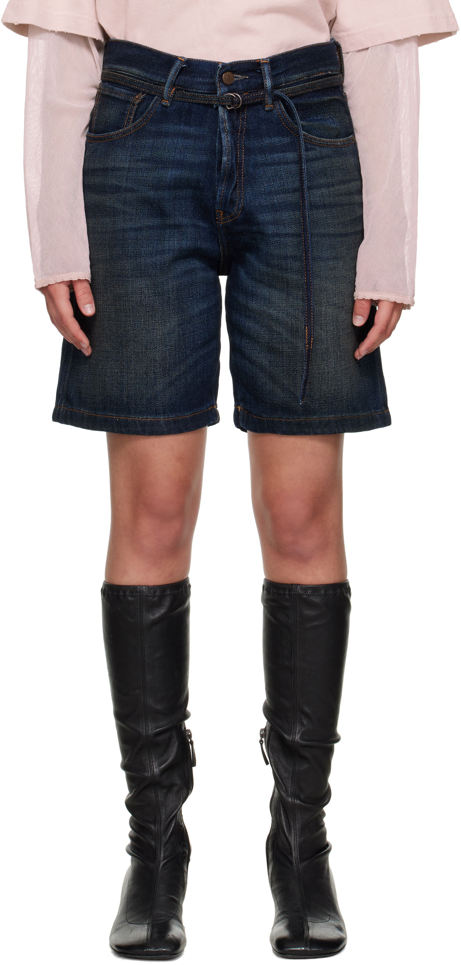 Къси панталони Acne Studios Acne Studios Loose Fit Denim Shorts Синьо | CE0067-, 0