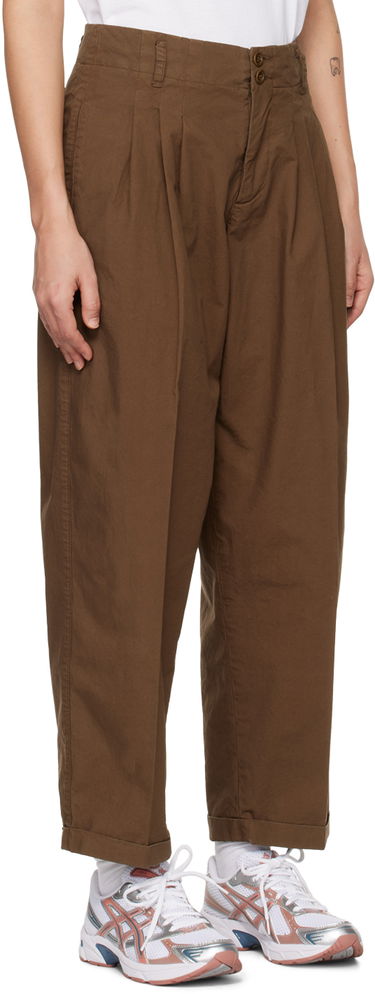 Панталони YMC Keaton Pleated Trousers Кафяво | Q4UAN, 1