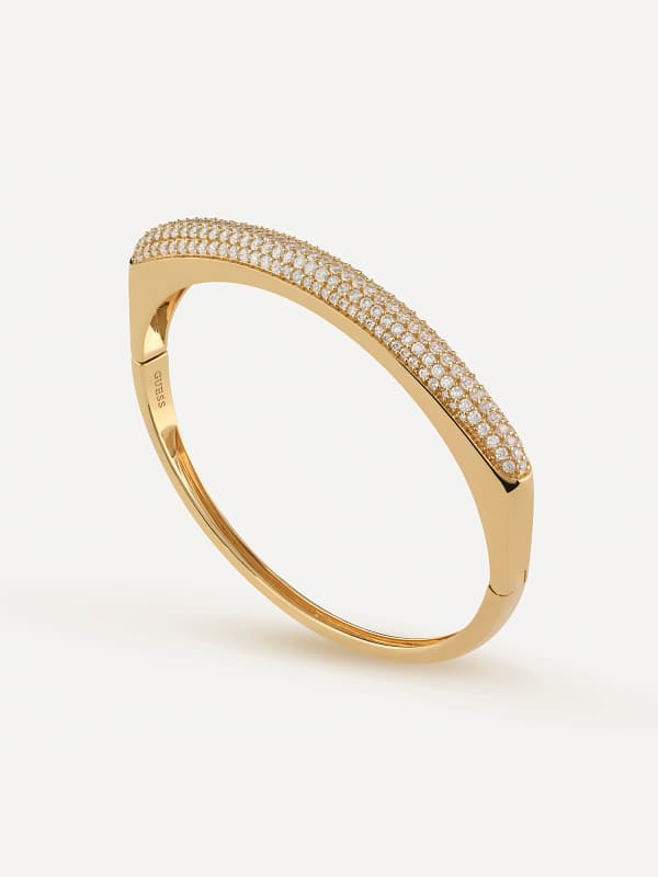 Гривна GUESS Gold Tone Crystal Hinge Bracelet Жълто | JSBB04498JW, 0