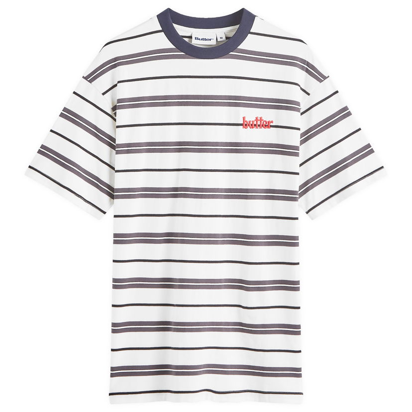 Тениска Butter Goods Bryce Stripe T-Shirt Бяло | BGQ224D10901