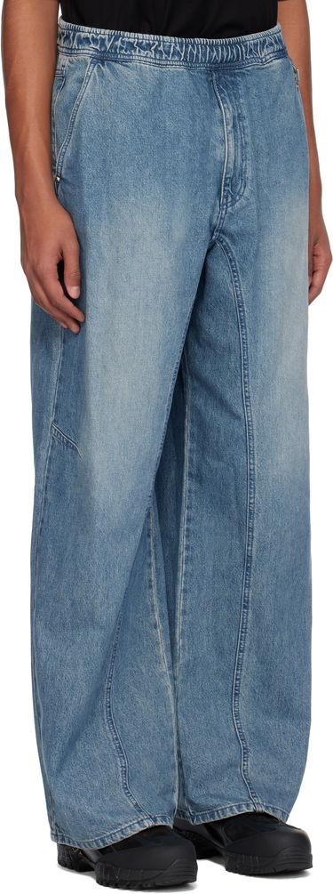 Дънки WOOYOUNGMI WOOYOUNGMI Banded Wide Jeans Синьо | W243PT26, 1