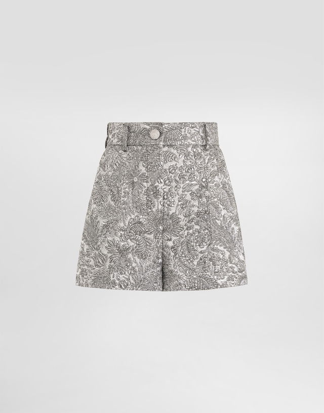 Lamé Floral Jacquard Bermuda