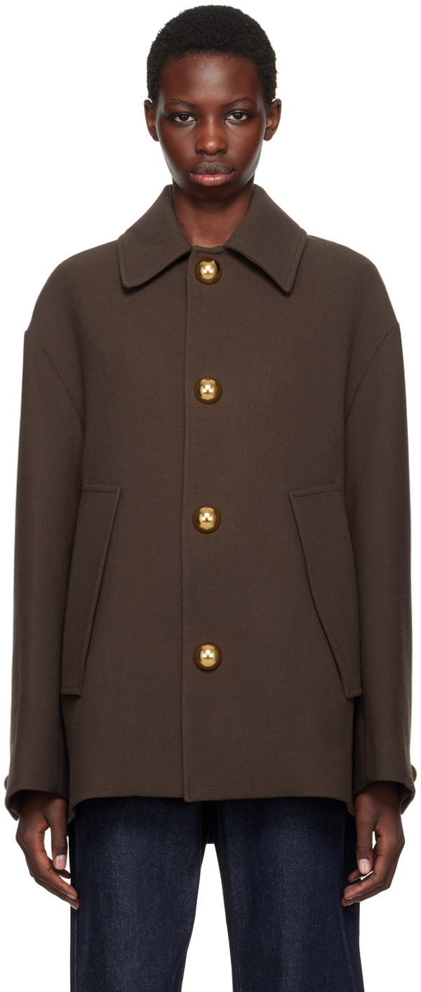 Палта AMI Short Belted Coat Кафяво | FCO214.WV0051, 0