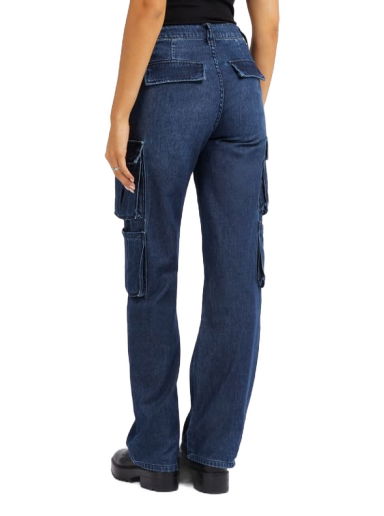 Карго панталони GUESS High Rise Cargo Denim Pant Тъмно синьо | W4RA97D58L0