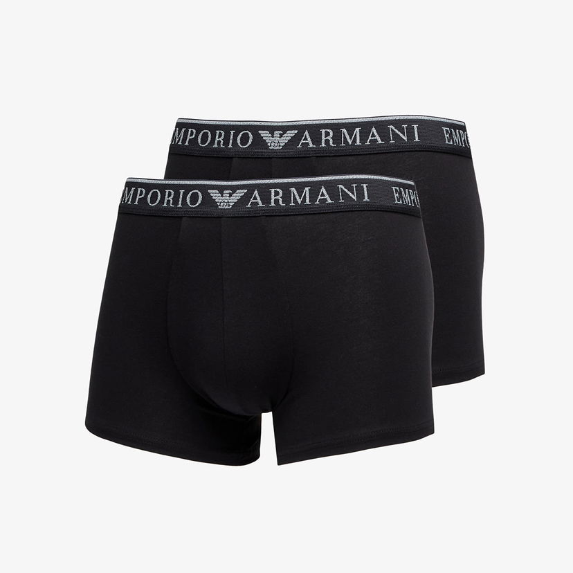 Бельо и чорапи Emporio Armani EA7 Men's Knit Trunk 2-Pack Nero/ Nero L Черно | 111769 4F720 23820