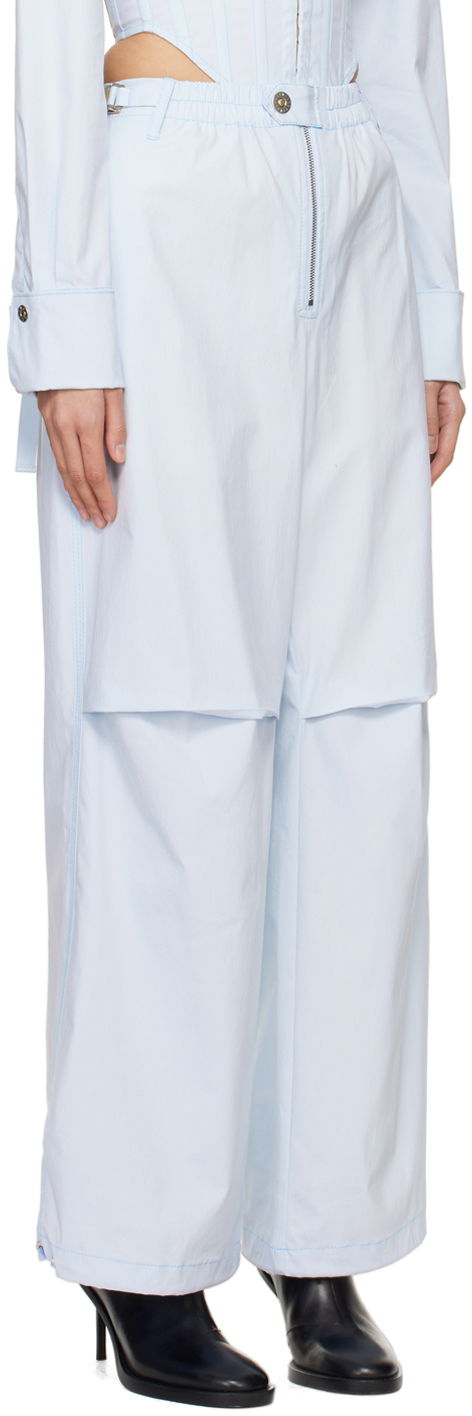 Панталони Dion Lee Flight Zippered Wide-Leg Trousers Синьо | C2187PS24, 1