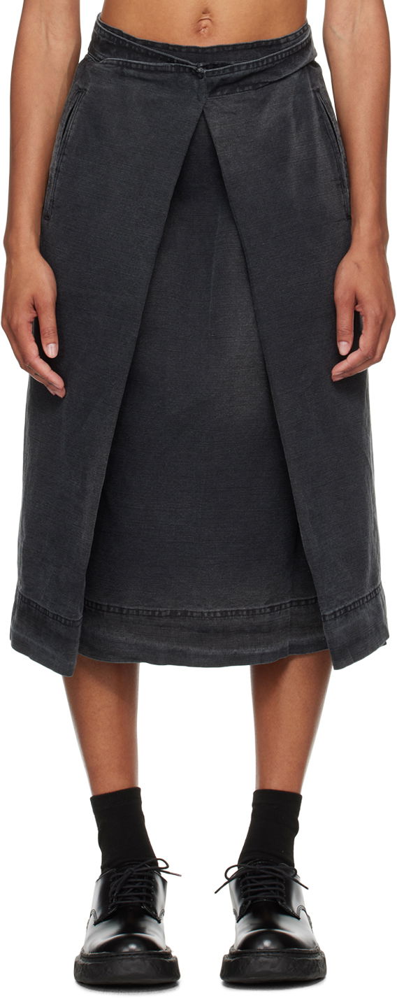 Пола YMC YMC George Midi Wrap Skirt Черно | Q3WAA