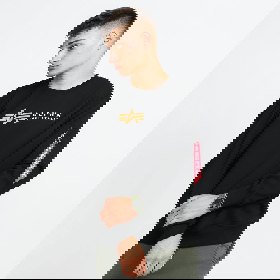 Пуловер Alpha Industries Alpha Label Sweater Черно | 118312 03, 0