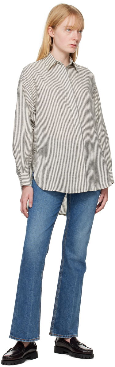 Риза rag & bone Ryan Striped Linen Shirt Бяло | WAW24PA0173817, 3