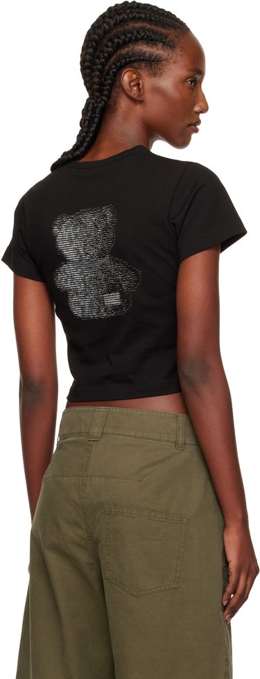 Тениска We11done We11done Code Teddy Cropped T-Shirt Черно | WD-TT2-25-770-W-BK, 2