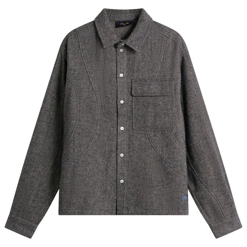 Риза Dime Wool Herringbone Button-Front Overshirt Сиво | DIMEHO259SIL