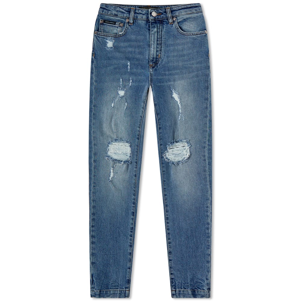 Дънки Dolce & Gabbana Distressed Jean Тъмно синьо | FTAH6DG8EE8-S9001, 0