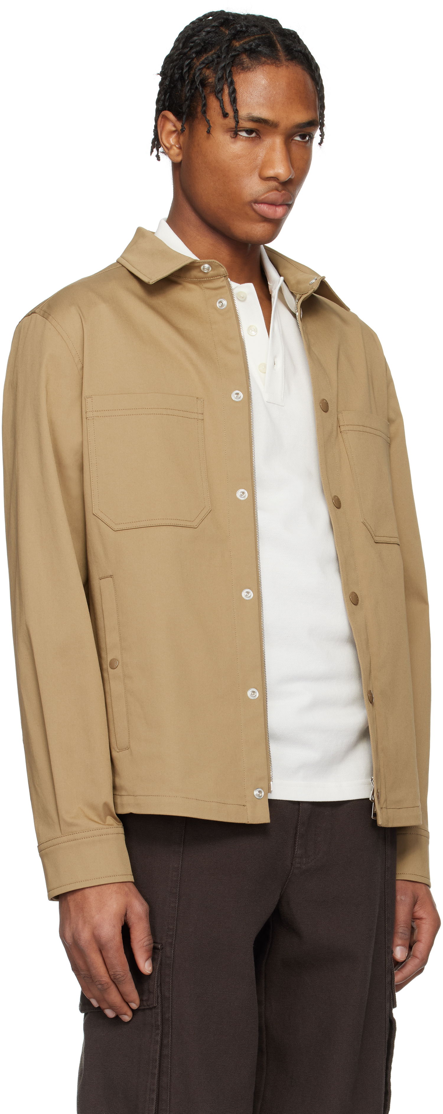 Риза Moncler Moncler Cotton Gabardine Overshirt Бежово | K10912F0002257448, 1