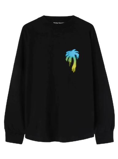 Тениска Palm Angels Sprayed Palm Logo Over Tee Черно | PMAB001F22JER0031055