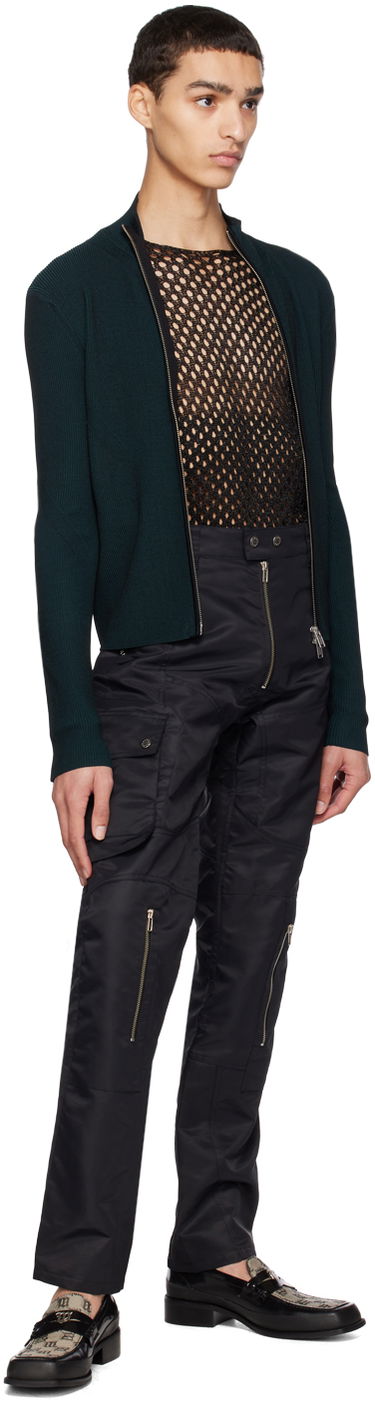 Пуловер Dion Lee Angled Rib Zip-Up Sweater Тъмно синьо | C7153R23, 3
